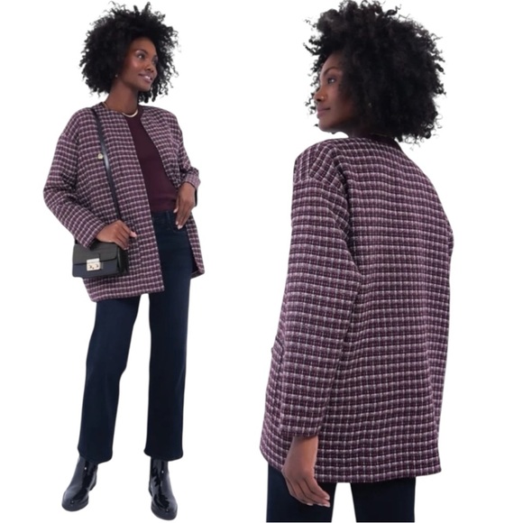 NWT Tuckernuck | Pomander Place Gigi Plum Multi Tweed Jacket Blazer - Picture 3 of 12